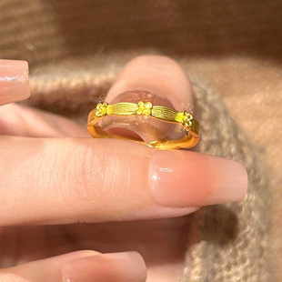 钛钢戒指 别致戒指A505 轻奢百搭甜美小富桂个性