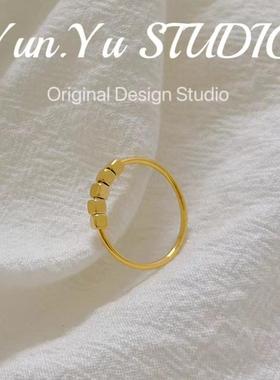 钛钢戒指轻奢高级感小方糖戒指