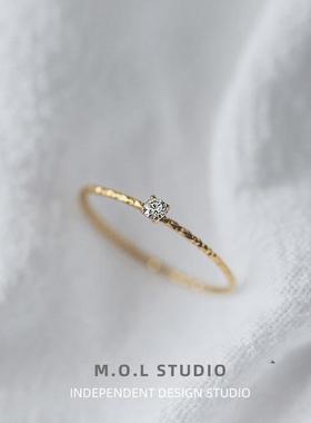 四爪镶小锆石满天星钛钢戒指