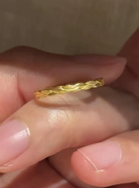 钛钢不掉色精致日常百搭麦穗戒指