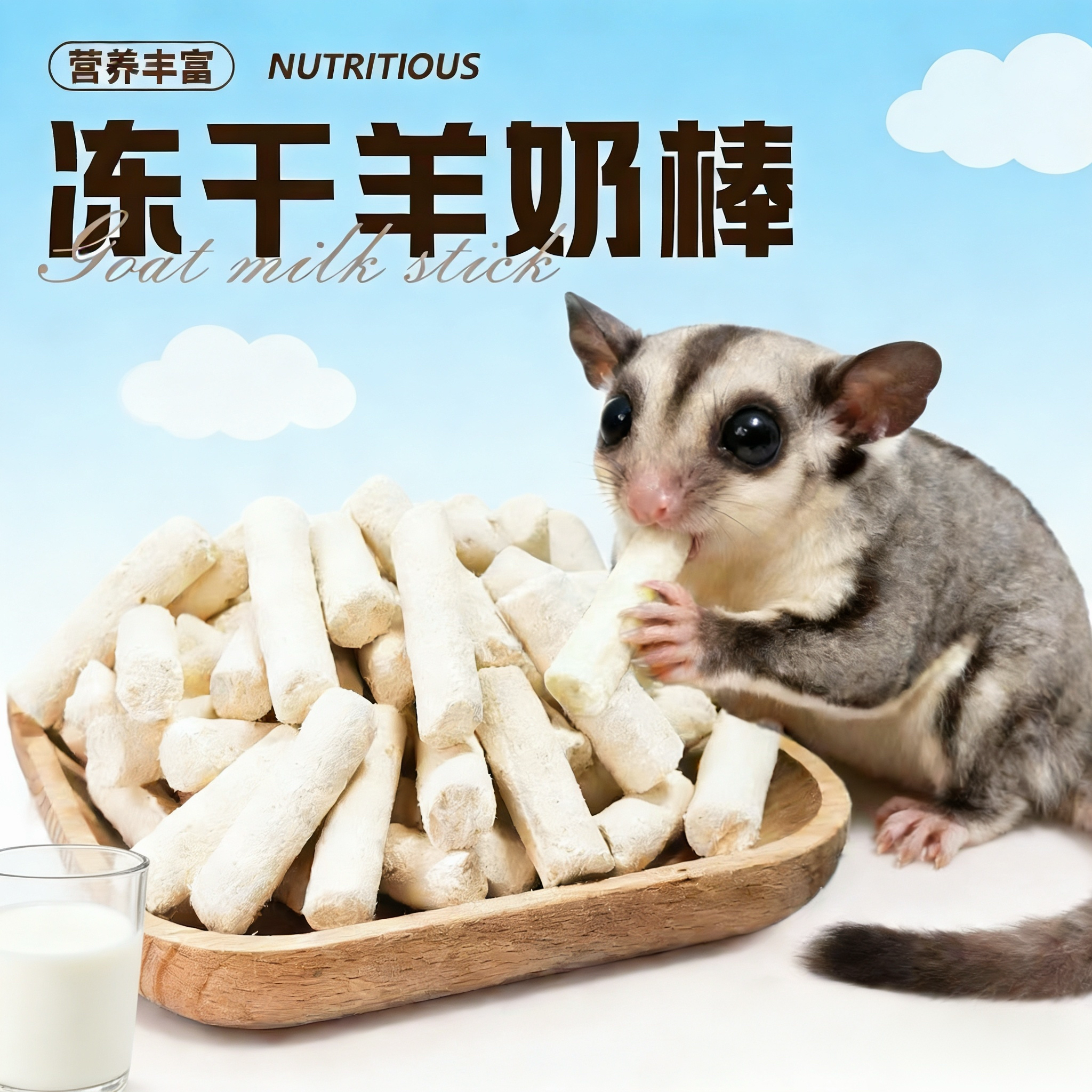 蜜袋鼯零食磨牙冻干羊奶棒金丝熊仓鼠零食粮食花枝鼠增肥专用鸡肉,宠物/宠物食品及用品,鼠类零食,淘宝优惠券,粉丝福利购,淘宝优惠卷