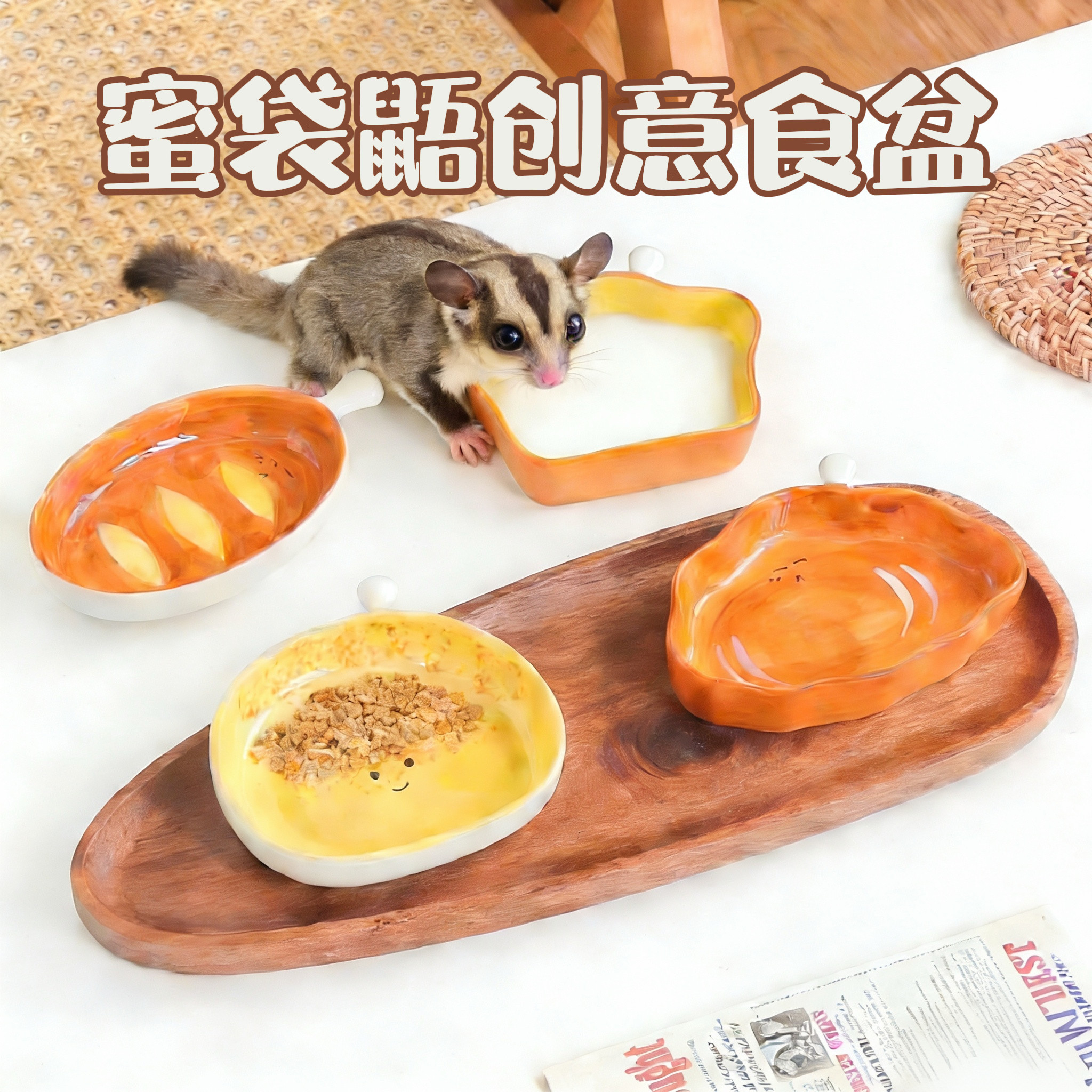 蜜袋鼯食盆碗仓鼠刺猬花枝鼠喂食碗陶瓷盘子饭碗防侧翻大容量,宠物/宠物食品及用品,鼠类喂食器,淘宝优惠券,粉丝福利购,淘宝优惠卷