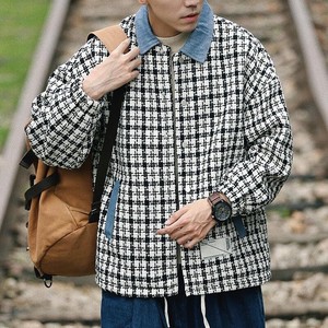 MY2166-P80 冬季新款男士日系格子棉衣外套加棉潮牌棉服外套图片