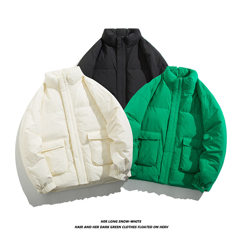 80%绒冬季男士纯色简约白鸭绒羽绒服潮牌加厚保暖外套QY6626-P190，男装羽绒服，电商C309A