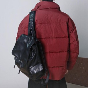 YR0027-P178-新款羽绒服外套牛仔领假两件宽松白鸭绒羽绒服外套男图片