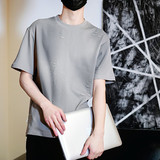 T5746-P3849%棉47%聚酯纤维4%氨纶做旧破洞工艺短袖T恤潮，男装T恤，电商C309A