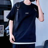 T6073-P4281%棉19%锦纶夏季新款简约刺绣短袖T恤半袖打底T恤，男装T恤，电商C309A
