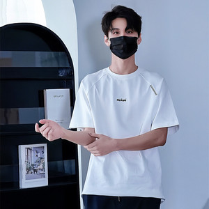 T6073-P42 81%棉 19%锦纶 夏季新款简约刺绣短袖T恤半袖打底T恤图片