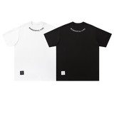 白底T6116-P5281%棉19%锦纶痞帅领口字母刺绣圆领短袖T恤半袖t，男装T恤，电商C309A