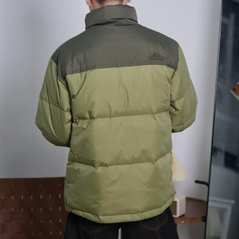 88001-P155冬季男士白鸭绒羽绒服雪山刺绣拼接撞色羽绒外套,男装羽绒服,电商C309A