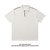 G5306-P4894.8%聚酯纤维5.2氨纶夏季新款假两件衬衫短袖polo衫，男装T恤，电商C309A