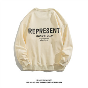 復合牛奶絲秋冬男士簡約字母印花青年套頭長袖衛(wèi)衣外套WY7713-P30圖片