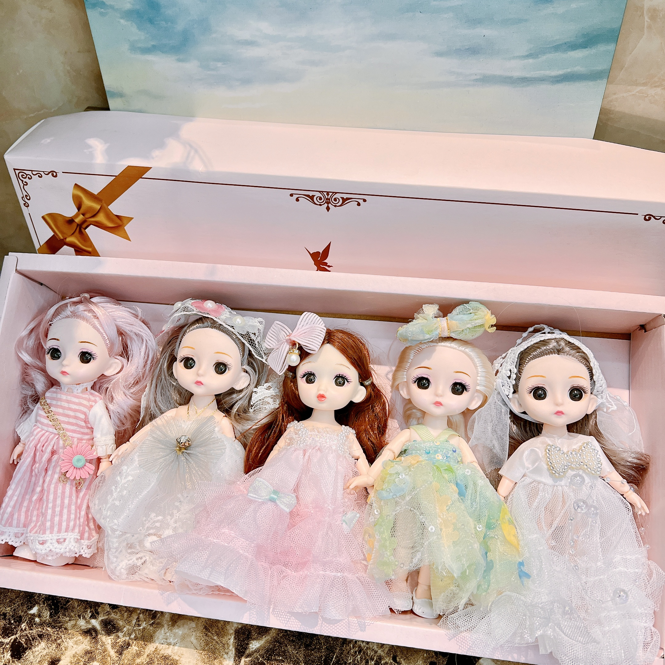 洋娃娃公主迷你17厘米套装萝莉生日礼物儿童女孩玩具公主换装