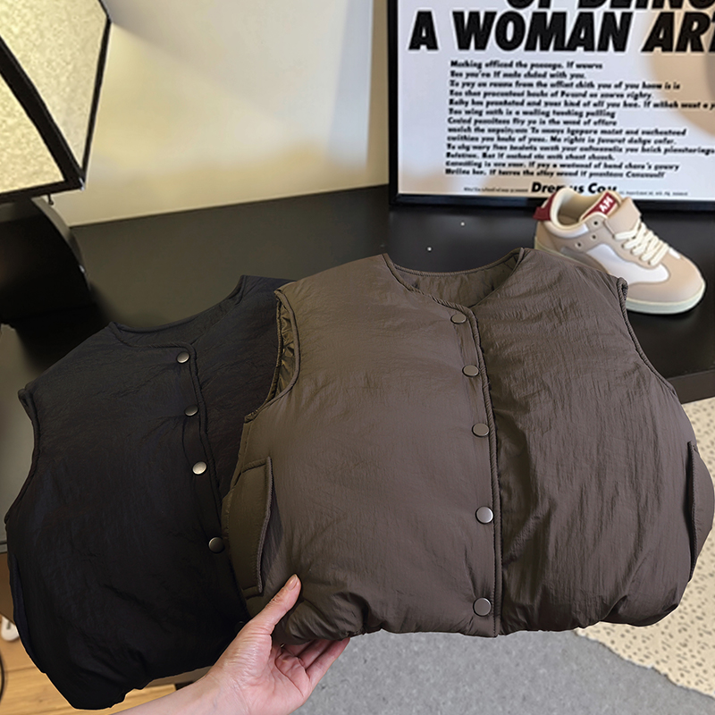 2025新款儿童羽绒棉马甲男女童宝宝外穿棉服坎肩背心中小童上衣