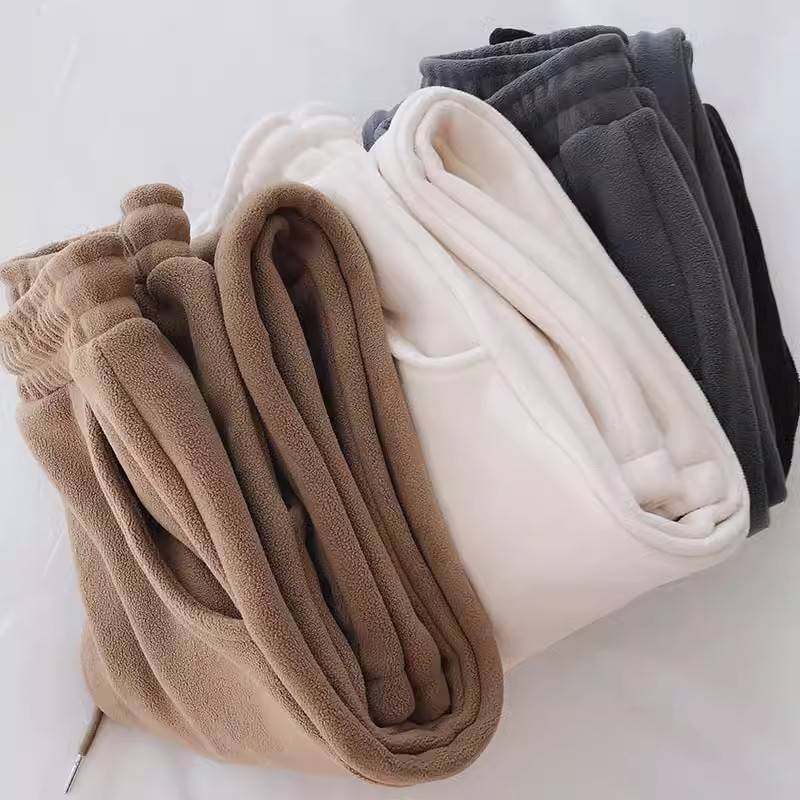 暖和厚实运动裤女秋冬加绒加厚宽松束脚裤显瘦百搭阔腿休闲卫裤