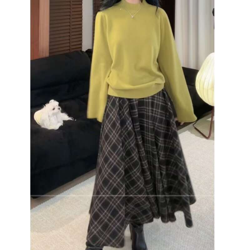 EAR RAE 私藏软糯 高密度100羊毛半高领袖口可系扣套头毛衣针织衫