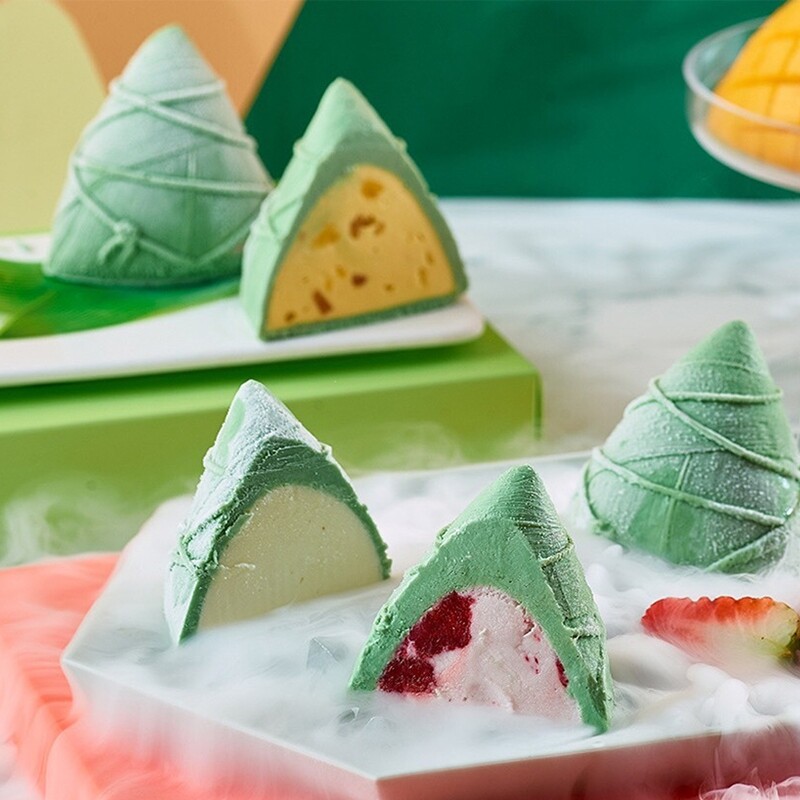 端午节粽子硅胶模具法式慕斯蛋糕甜点巧克力夹心果冻水晶粽子磨具