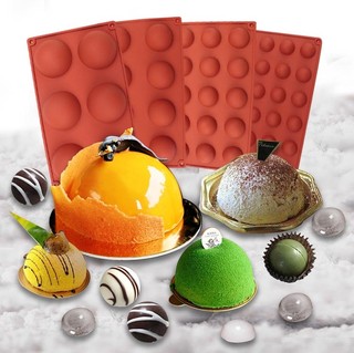 半圆形硅胶模具蛋糕慕斯山楂球夹心月饼流心馅巧克力布丁果冻烘焙