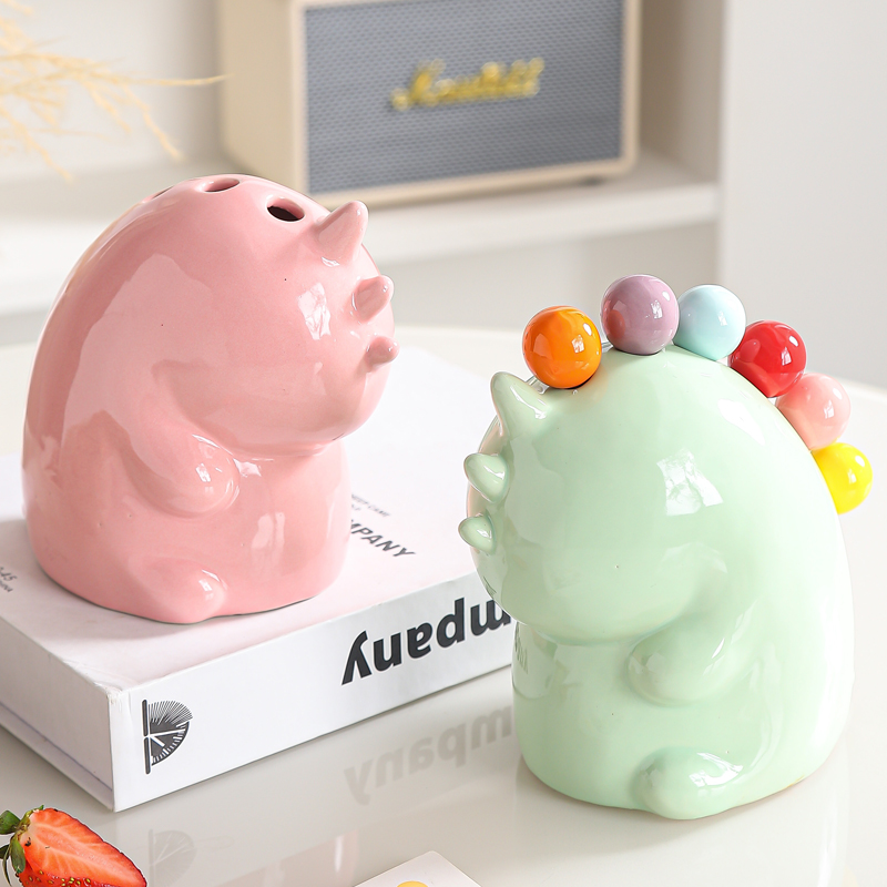 水果叉ins高颜值 收纳套装可爱陶瓷怪兽家居用室内创意不锈钢餐具