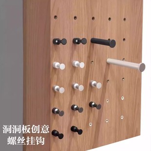 10mm洞洞板五金预埋15螺母杆配件实心挂钩免打孔圆孔承重置物挂杆