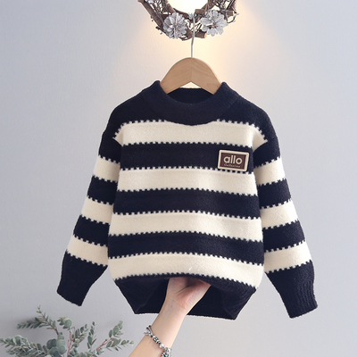 男童冬季毛衣儿童水貂绒针织衫