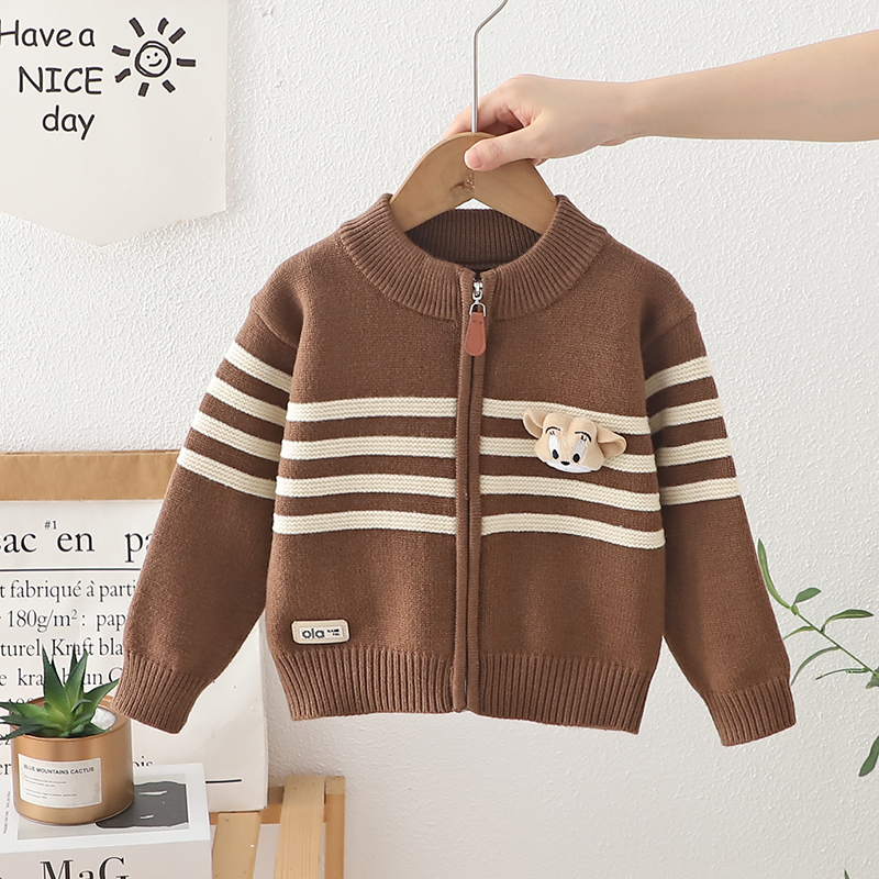 男童拉链毛衣开衫2025新款