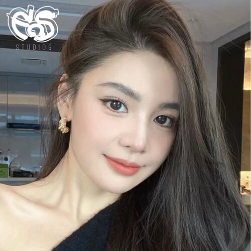 【EOSSTUDIO】阿紫同款 法式超闪复古风金属闪钻羊角包耳环耳饰女
