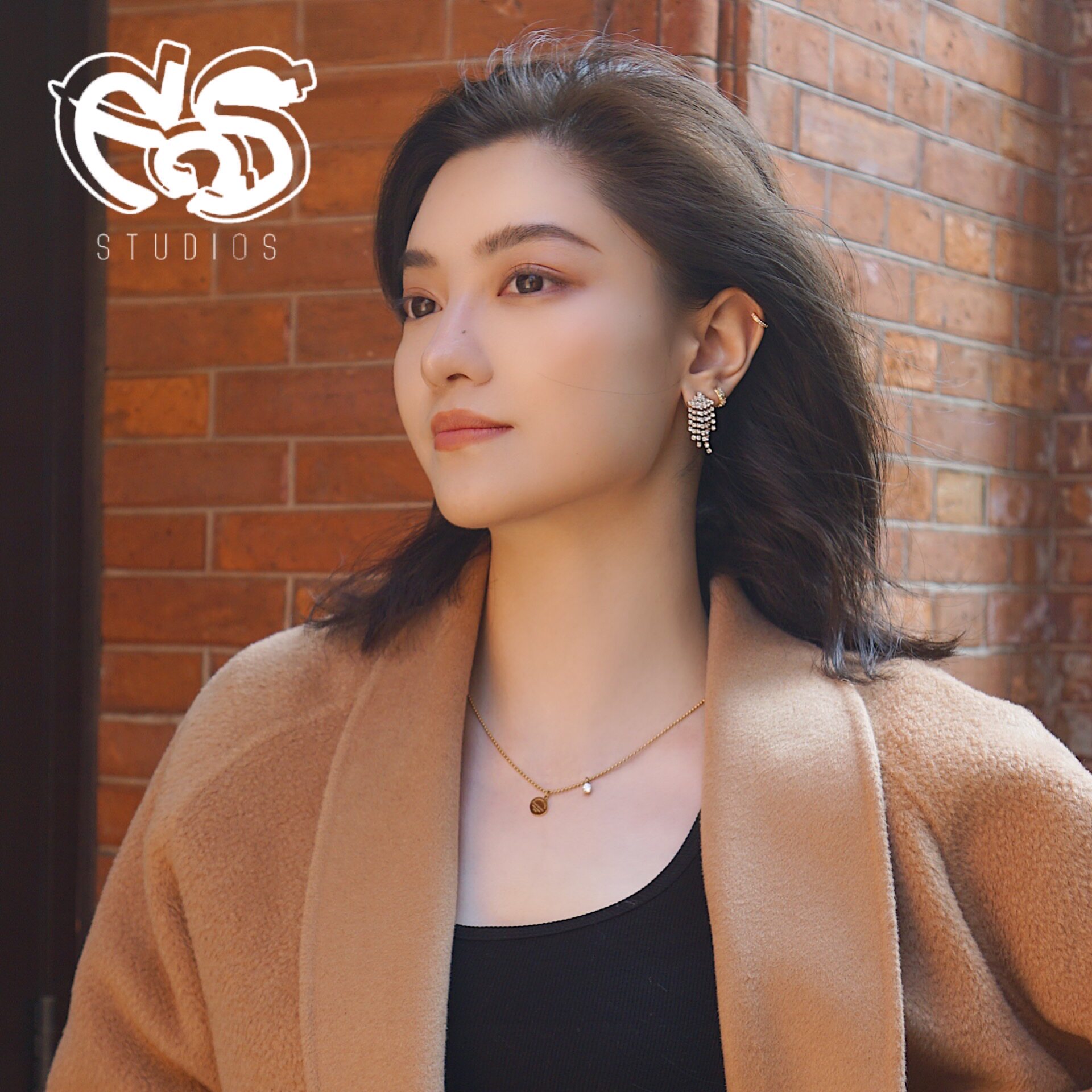 【eos studio】你看起来很有钱!小华丽水钻锆石流苏925银耳钉