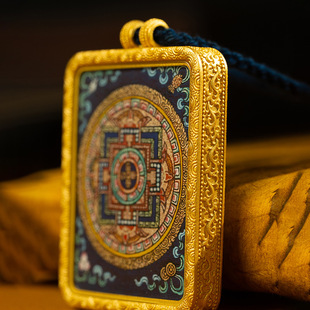 手绘朱砂唐卡吊坠 扎基拉姆绿度母擦擦佛像 15+图案可选