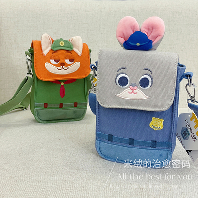 正版疯狂动物城尼克朱迪斜挎包