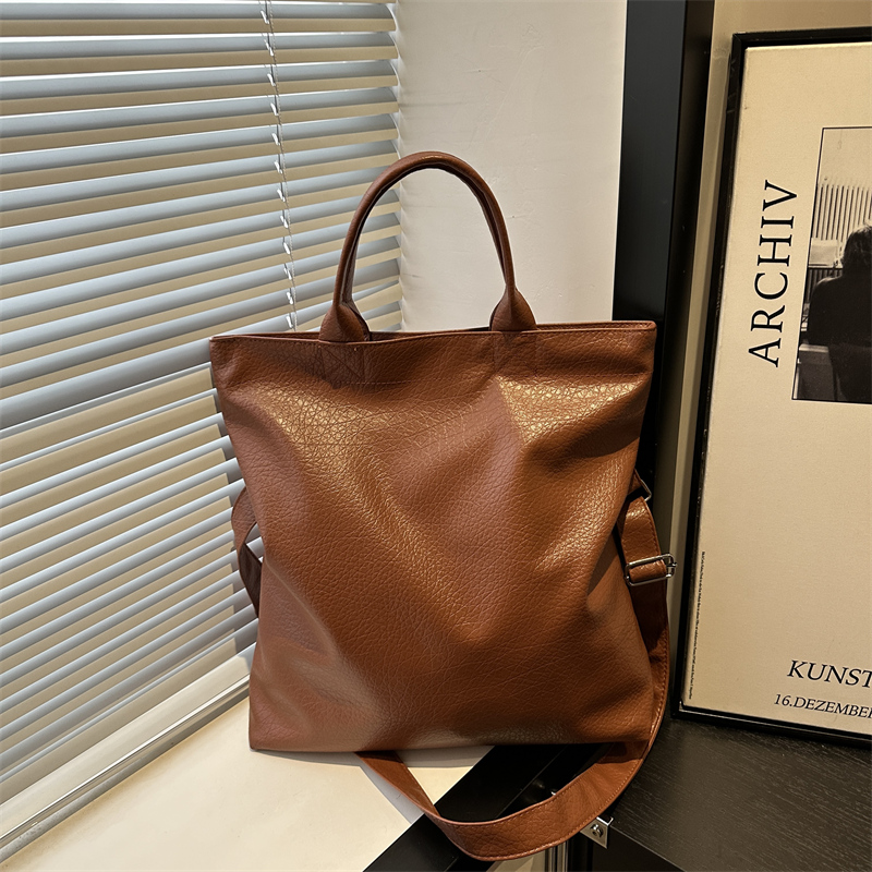 单肩包高级感纯色托特包手提包