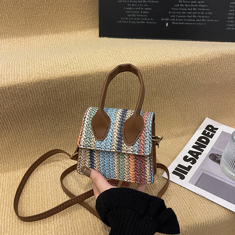 草编包包女2025新款海边编织手提包小众今年流行斜挎包百搭小方包,箱包皮具/热销女包/男包,通用款女包,淘宝优惠券,粉丝福利购,淘宝优惠卷