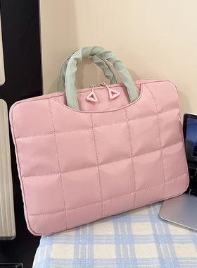 2025新款14寸休闲可爱手提加厚电脑包包女大容量手提笔记本电脑包