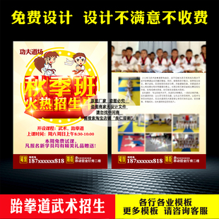 散打武术体育运动跆拳道寒暑假春季秋季新学期招生简章海报宣传单