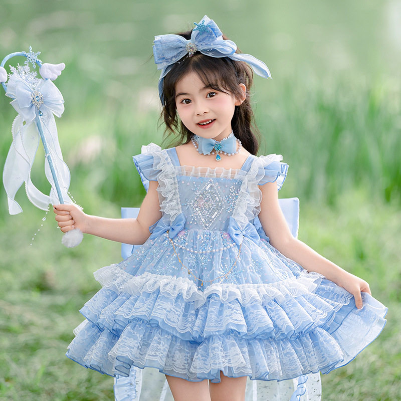 女童春款2026新款美人鱼洛丽塔公主裙连衣裙夏人鱼姬吊带公主裙夏