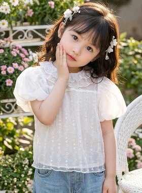 女童洛丽塔打底衫2026新款夏季儿童洋气时髦公主裙宝宝蕾丝花边潮