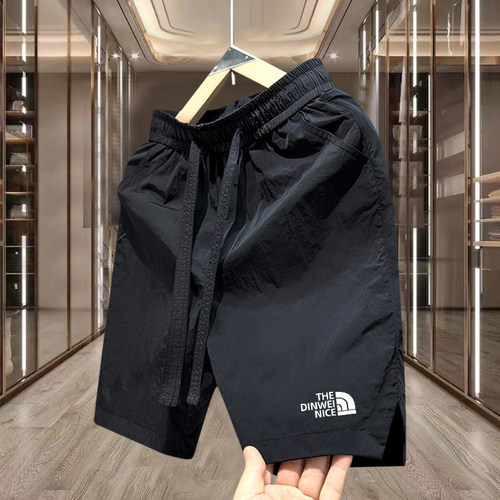 夏季新款美式速干中裤ins男生短裤刺绣男士五分裤宽松情侣沙滩裤