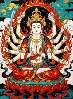 带框钻石画满钻方钻贴钻绣客厅玄关神龛新款佛像千手坐莲观音菩萨