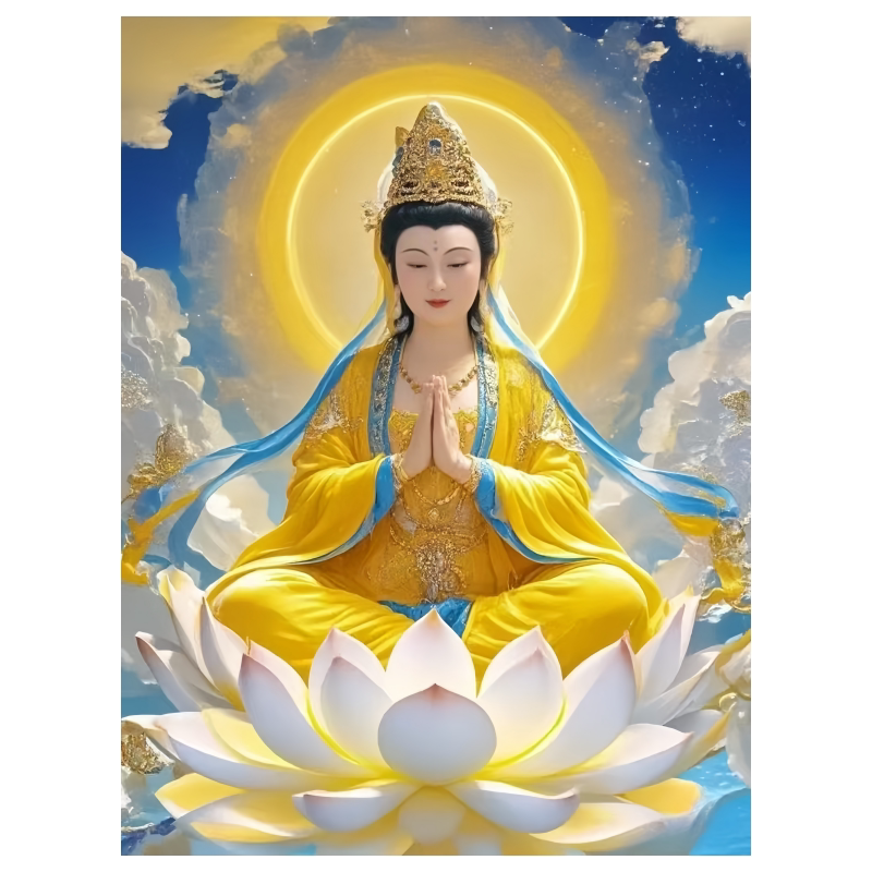 带框钻石画满钻方钻手工贴钻十字绣客厅玄关竖版新款佛像观音菩萨