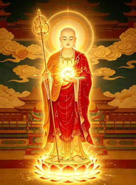 带框钻石画满钻魔方钻手工贴钻绣客厅玄关竖版新款佛像地藏王菩萨