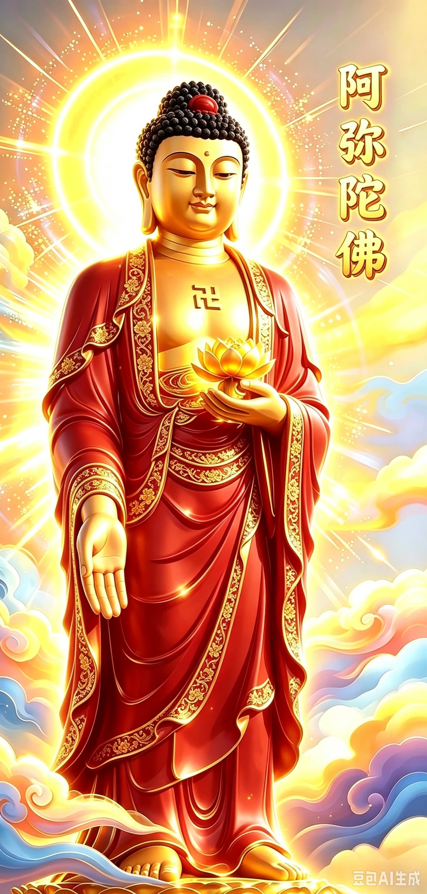 钻石画满钻方钻手工贴钻绣客厅玄关走廊竖版佛像南无阿弥陀佛新款
