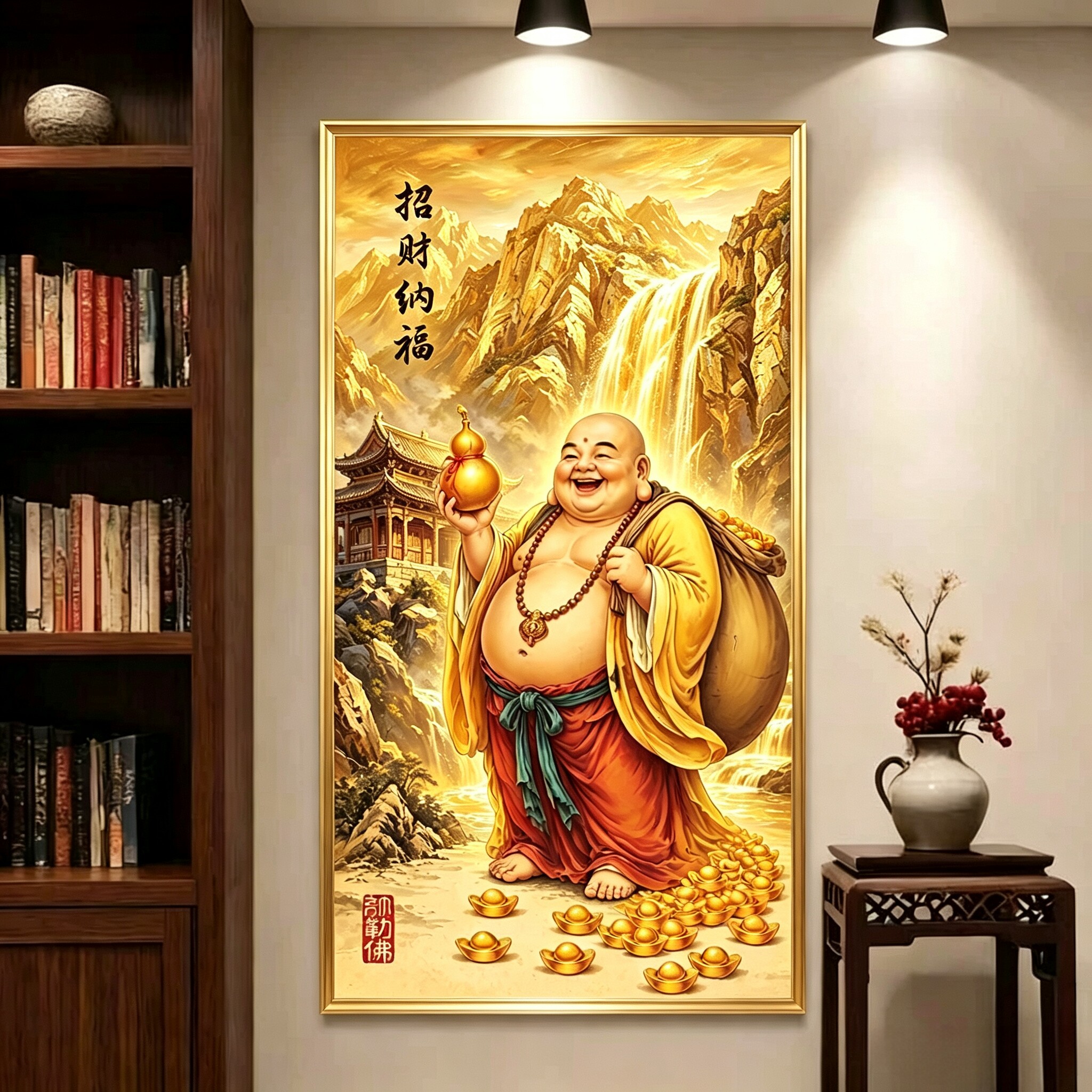 钻石画满钻魔方钻手工贴钻绣客厅玄关走廊佛像弥勒佛招财纳福新款