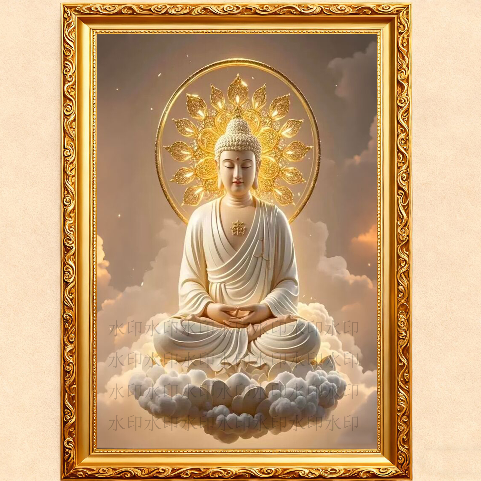 带框钻石画满钻方钻手工贴钻绣客厅玄关竖版新款佛像南无阿弥陀佛