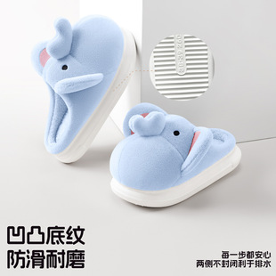 chikoku可爱卢比象棉拖鞋女冬季加绒保暖情侣居家室内厚底棉拖男