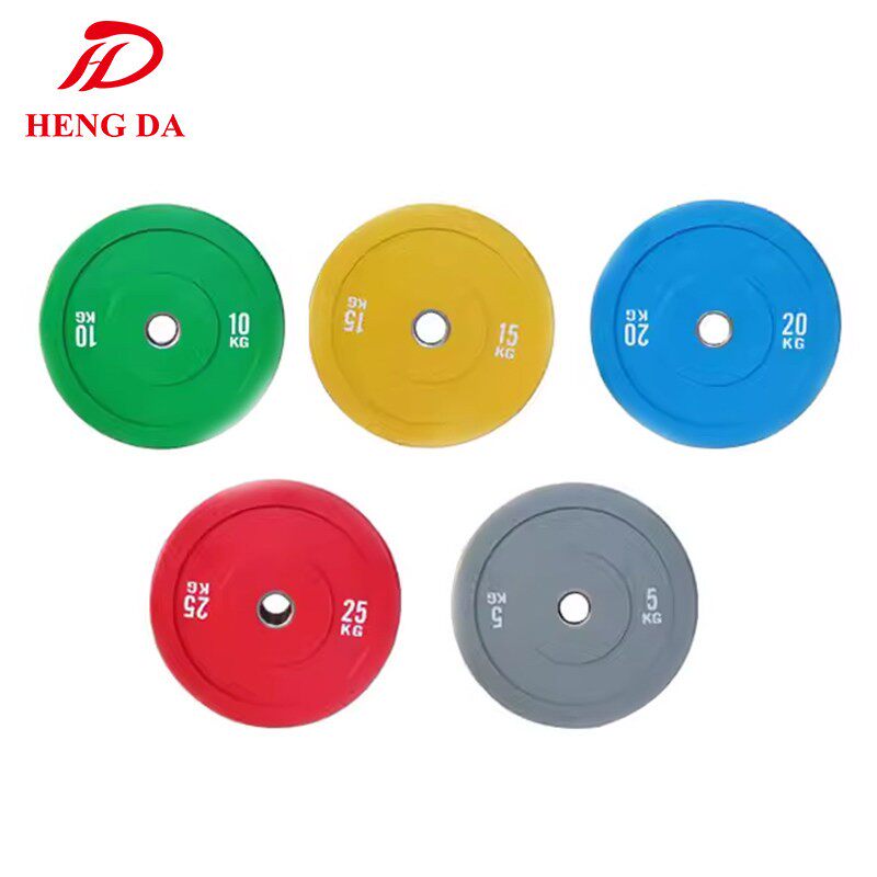 黄健同款彩色全胶杠铃片大孔臀桥男女健身力量举奥杆配重商用奥片
