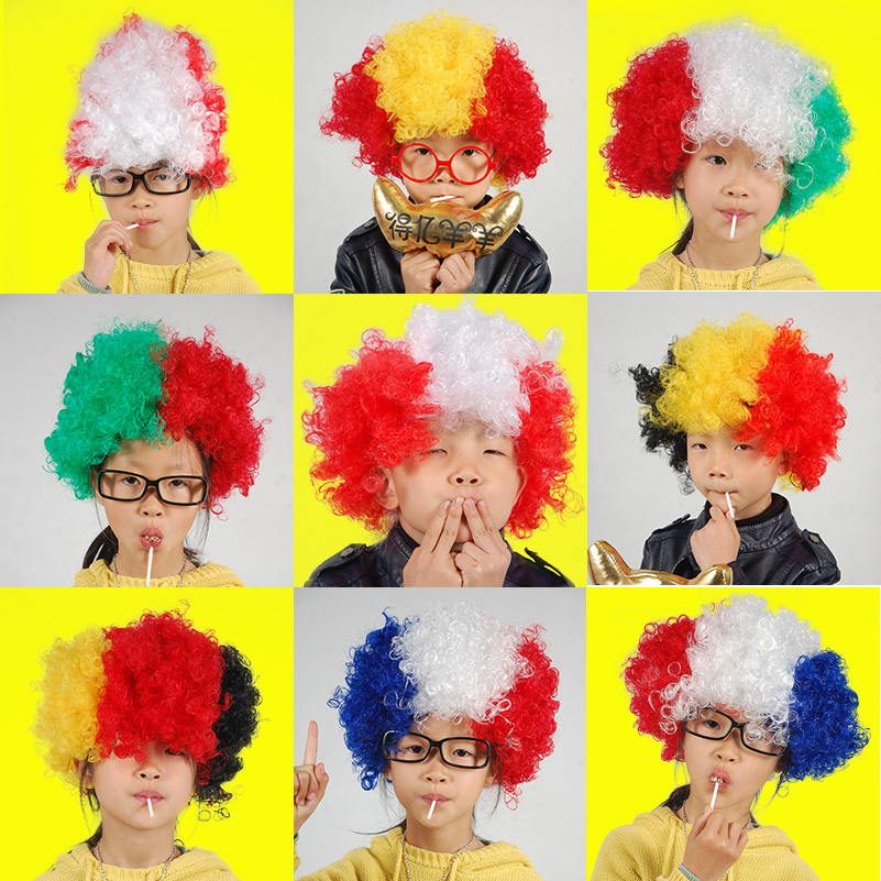 搞笑小丑装扮蓬蓬爆炸假发多彩