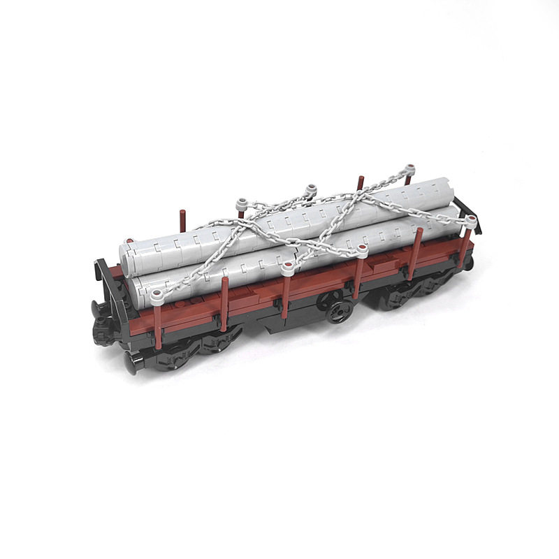 中国积木 小颗粒积木火车轨道 石头运输车MOC铁路DIY列车场景摆件