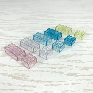 兼容le高积木益智拼装小颗粒透明积木2*4点基础散装零配件2*2点