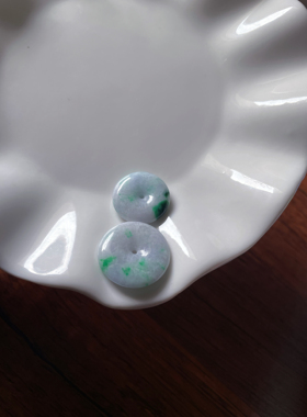 天然a货翡翠特色春彩浅紫飘绿小孩成人平安扣吊坠项链玉石挂件坠