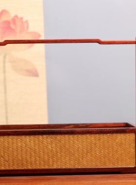 印度小叶紫檀【竹编·提篮】  38.5*18*29cm 重 868克